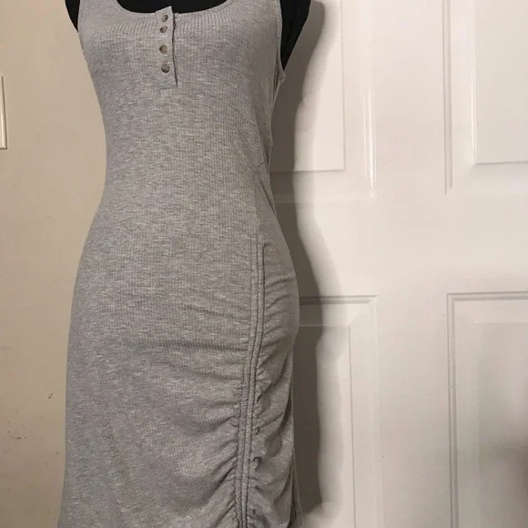 Grey Willow and Root Scrunched Ribbed T-Shirt Dress NWT - Picture 4 of 11